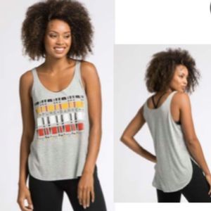 PURE BARRE Printed Tribal Side Slit Tank